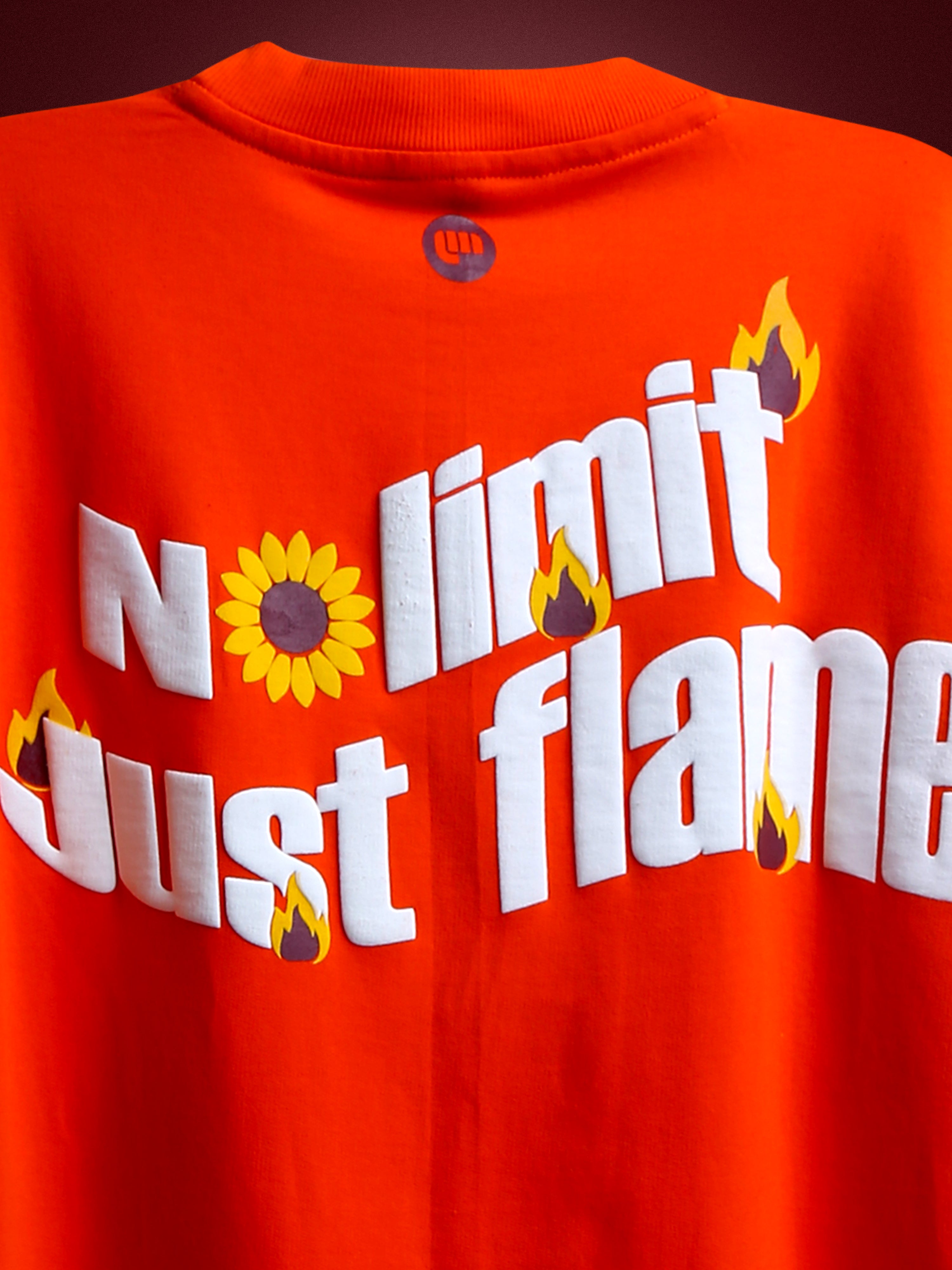 FLAME Premium Unisex Oversized Street Style Boxyfit Terry Cotton T-Shirt - Orange