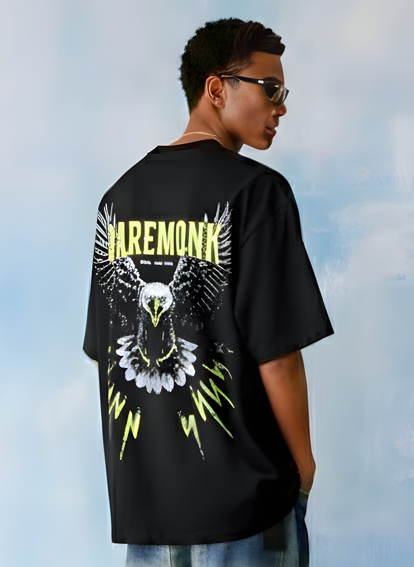 REBEL Premium Boxy Fit Street Style Terry Cotton T-Shirt